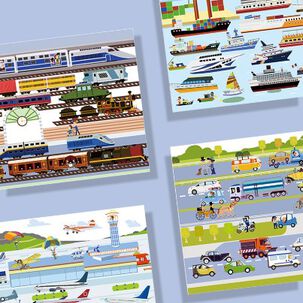 Set Stickers Reutilizables Medios De Transportes Mideer