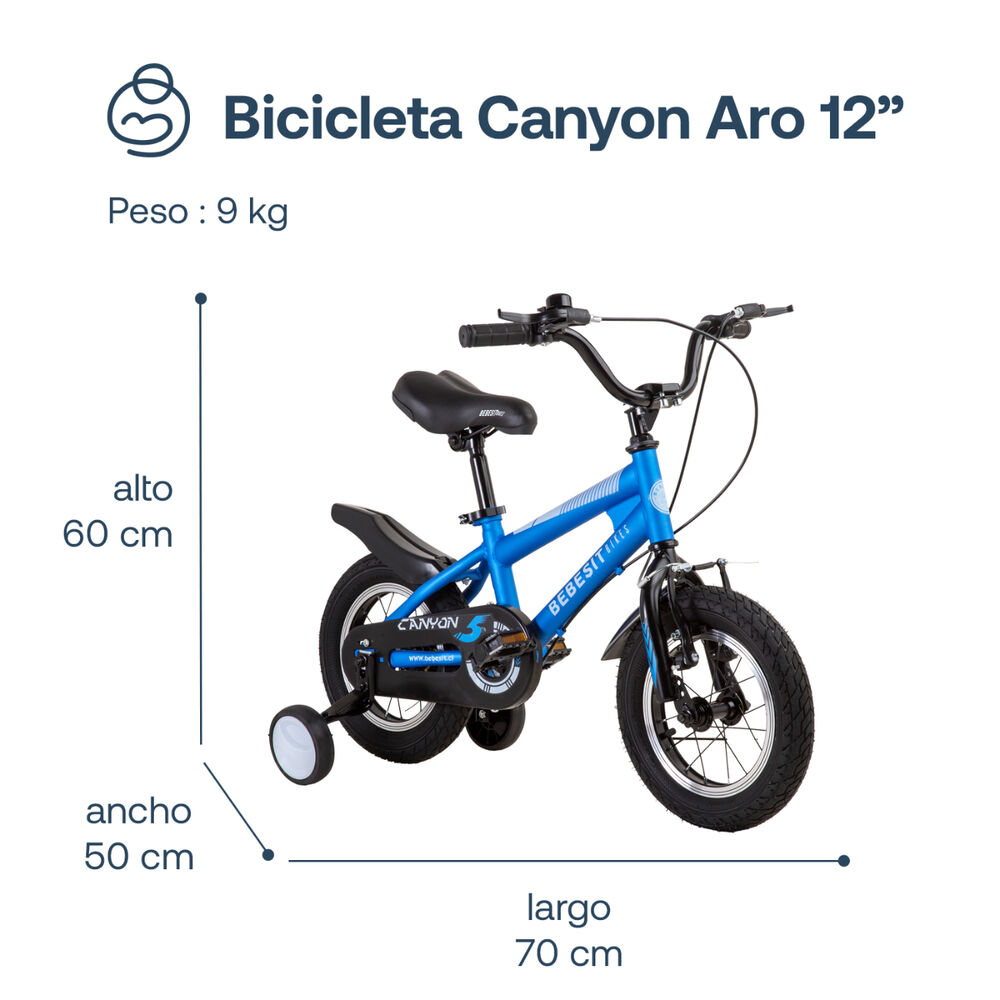 Bicicleta Infantil Canyon Aro 12 Azul Bebesit image number 6.0