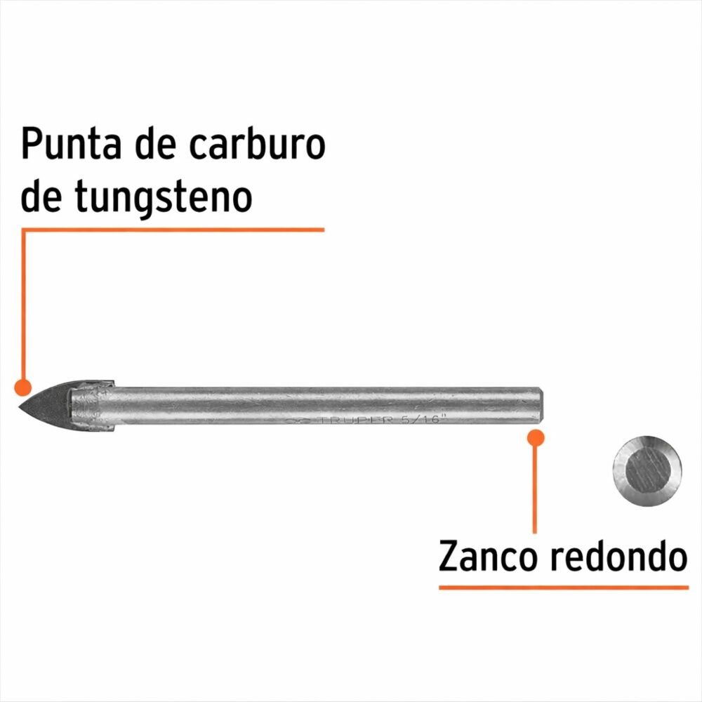 Broca Para Vidrios Y Azulejos 5/16 Truper image number 1.0