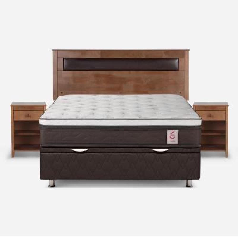 Cama Ba&uacute;l Rosen New Style 6 / 2 Plazas / Base Normal + Set De Maderas image number 5.0