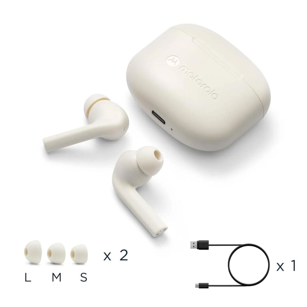Audifonos Bluetooth Tw Ipx4 Recargables Moto Buds 065 Blanco image number 2.0