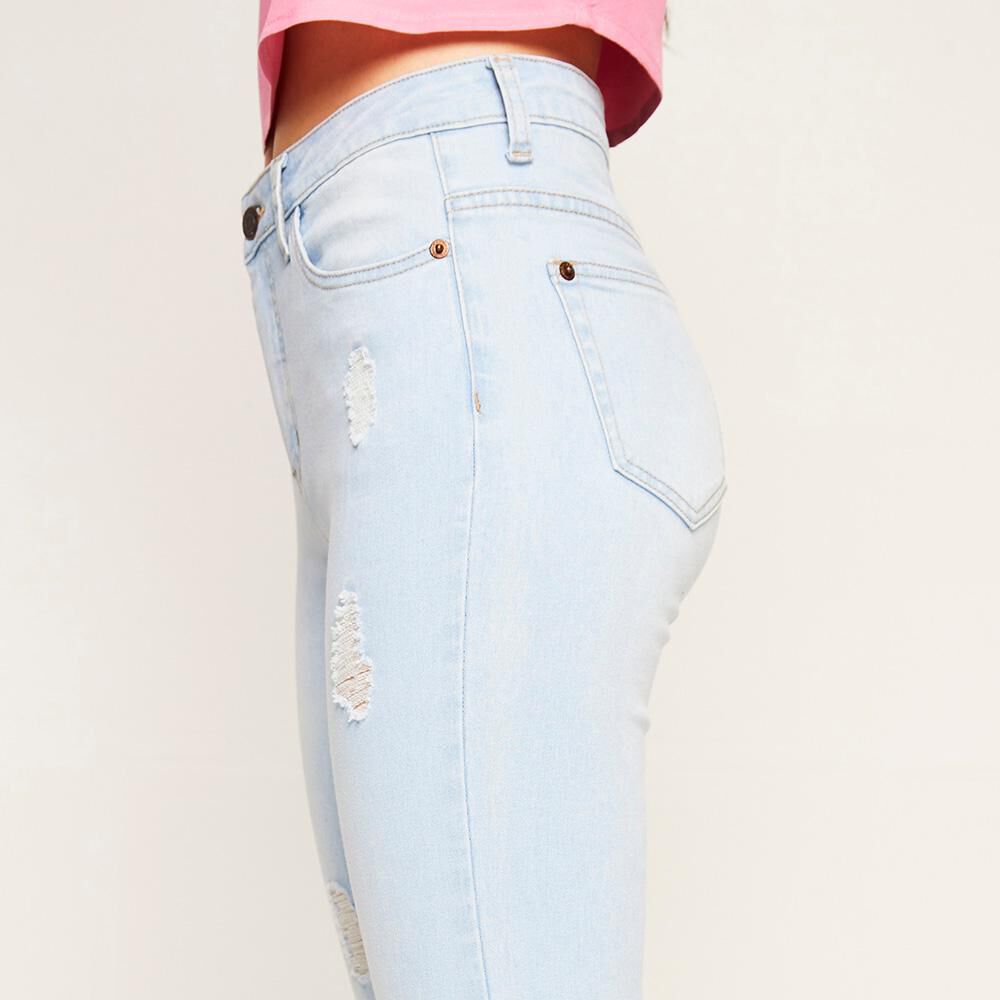 Jeans Roturas Tiro Medio Super Skinny Mujer Freedom image number 3.0