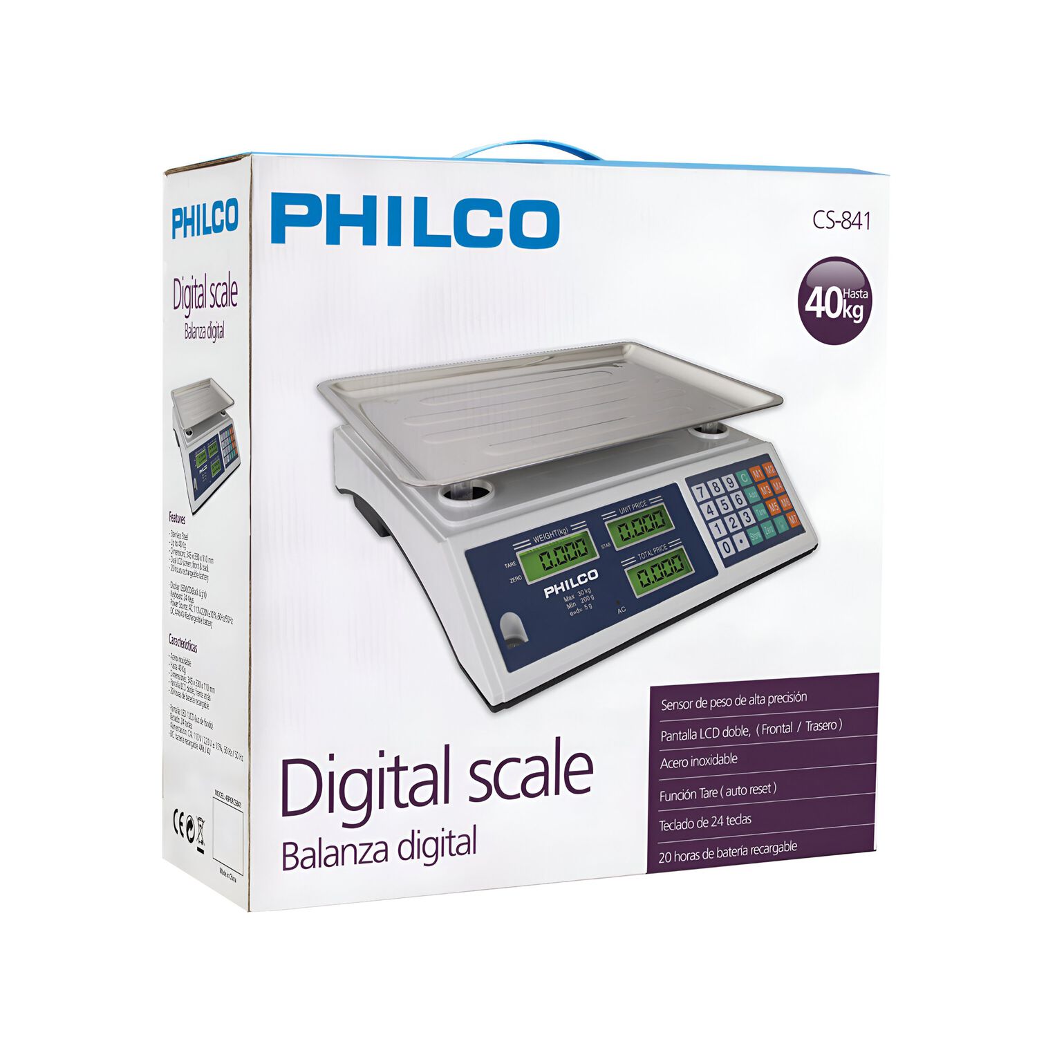 Pesa Balanza Tipo Almac&eacute;n Digital Pro Pymes 40kg Max 841 image number 9.0