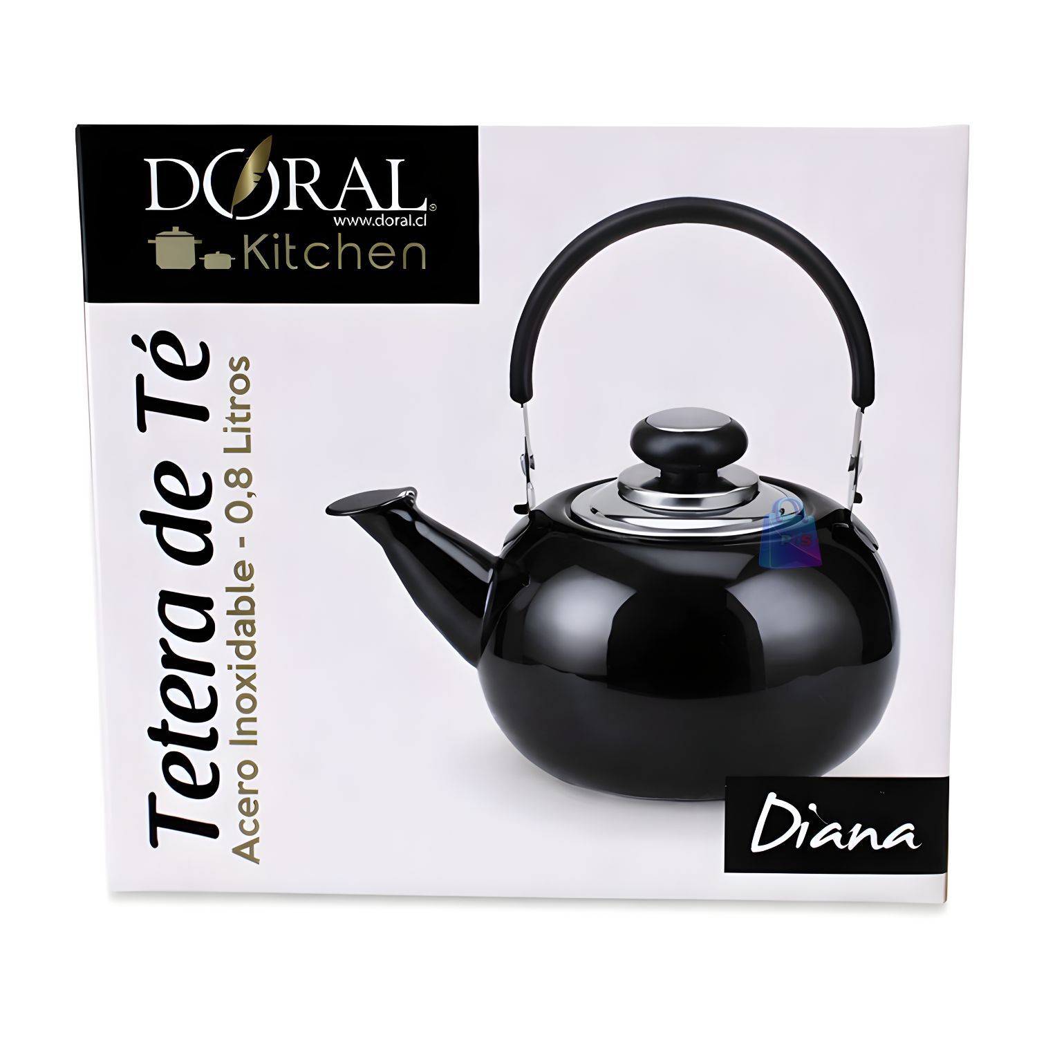 Tetera De Acero Inoxidable 800ml Color Negro - Ps image number 3.0