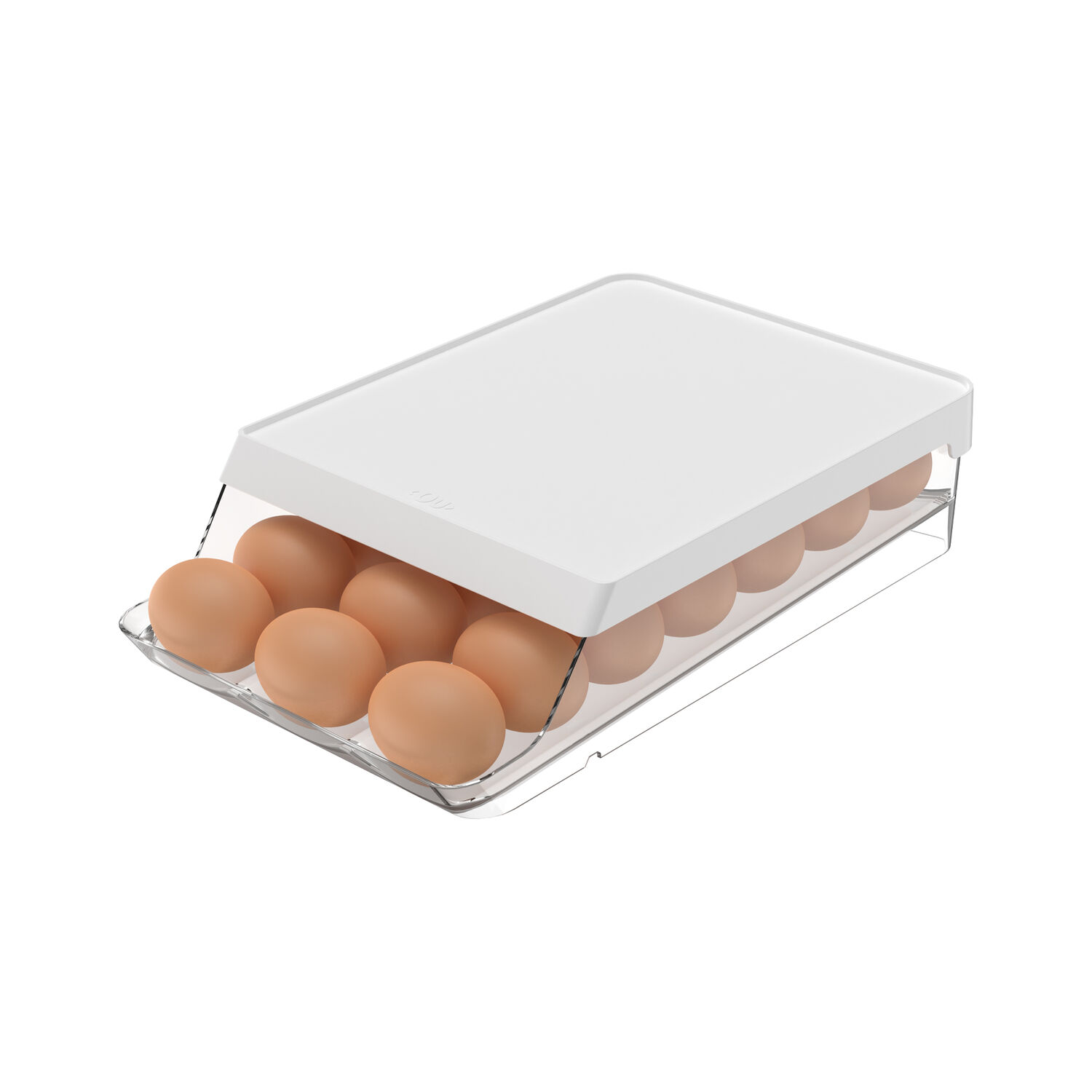 Organizador De Huevos Roll Clear Fresh 21 Un Blanco Ou image number 2.0