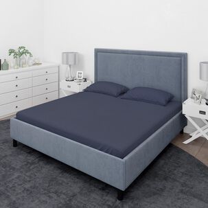 Juego De S&aacute;banas Nautica 4 Piezas Microfibra 2 Plazas Azul Marino