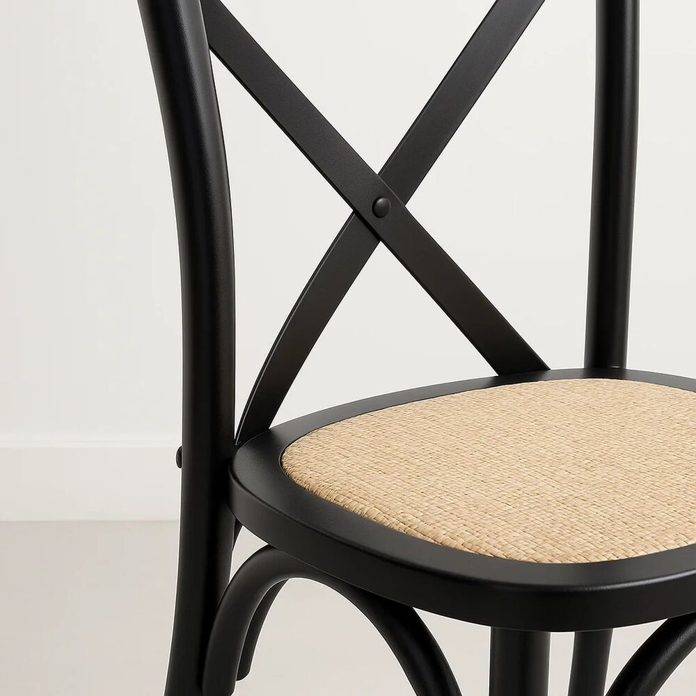 Silla Crossback Madera Rattan Negra image number 12.0
