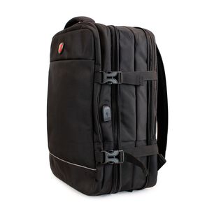 Mochila Ejecutiva De Viaje Con Portanotebook Y Usb Conectago Black