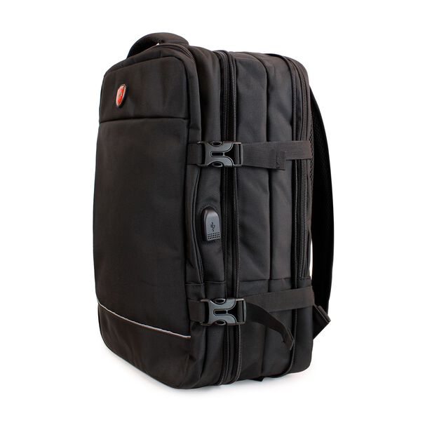 Mochila Ejecutiva De Viaje Con Portanotebook Y Usb Conectago Black
