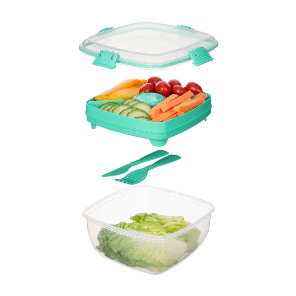 Sistema To Go Contenedor Herm&eacute;tico Ensalada 1.1l Verde image number 3.0