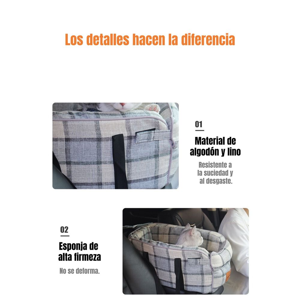 Bolso De Asiento Mascotas Portatil Transportador 2 En 1 Azul image number 5.0