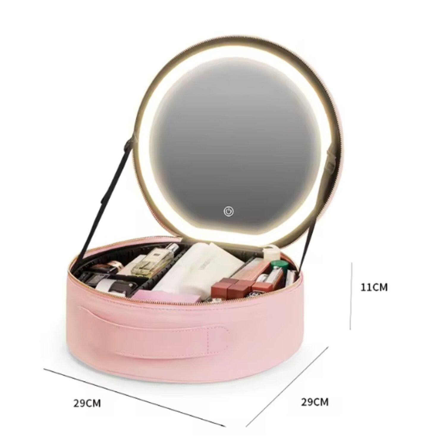 Estuche De Maquillaje Cosmetiquero Espejo Led Porta Brochas image number 10.0
