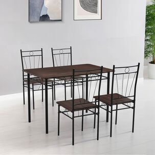Juego De Comedor 4p Verona Negro 74x70x110 Cm