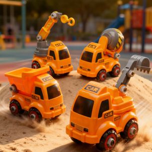 Set 4 Camiones De Construccion