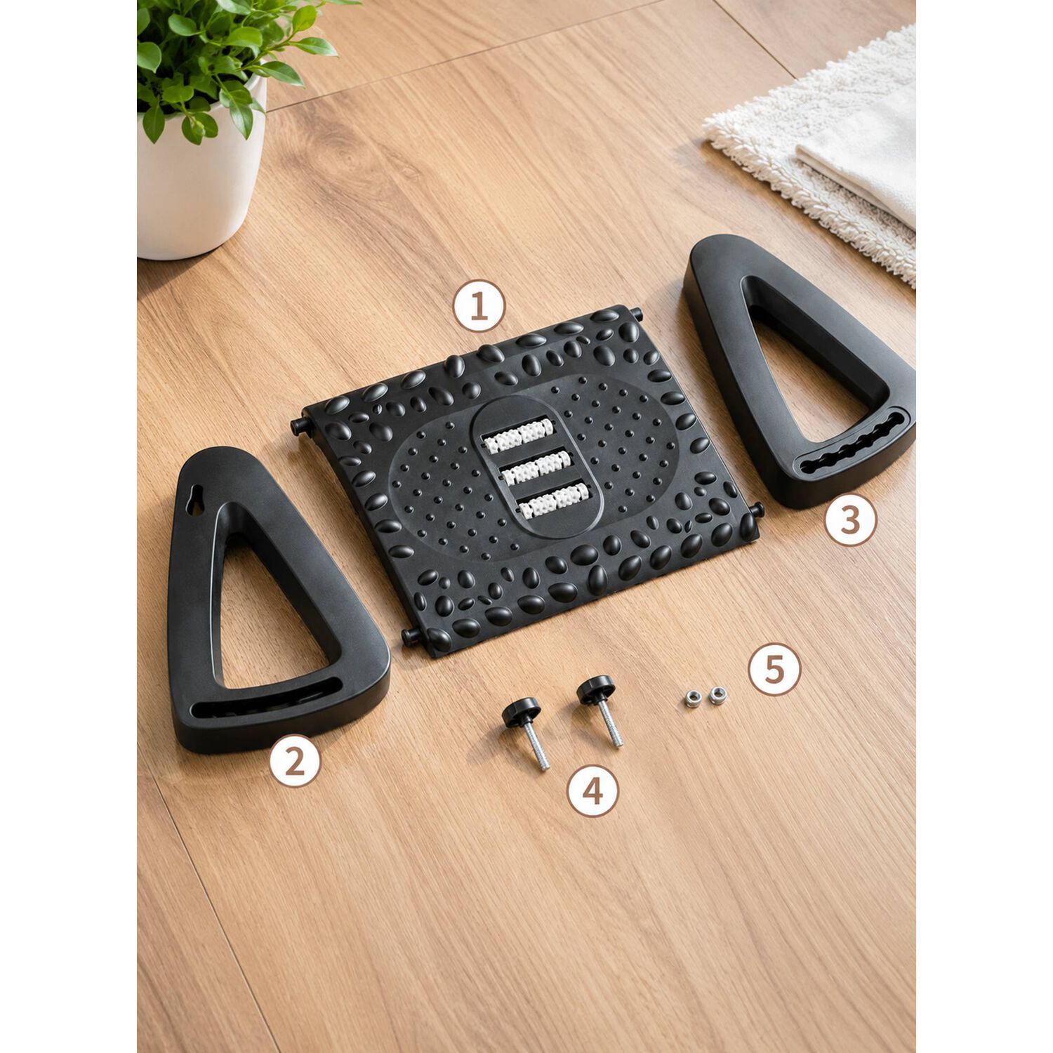 Reposapi&eacute;s Ergon&oacute;mico Ajustable Con Rodillos De Masaje image number 4.0