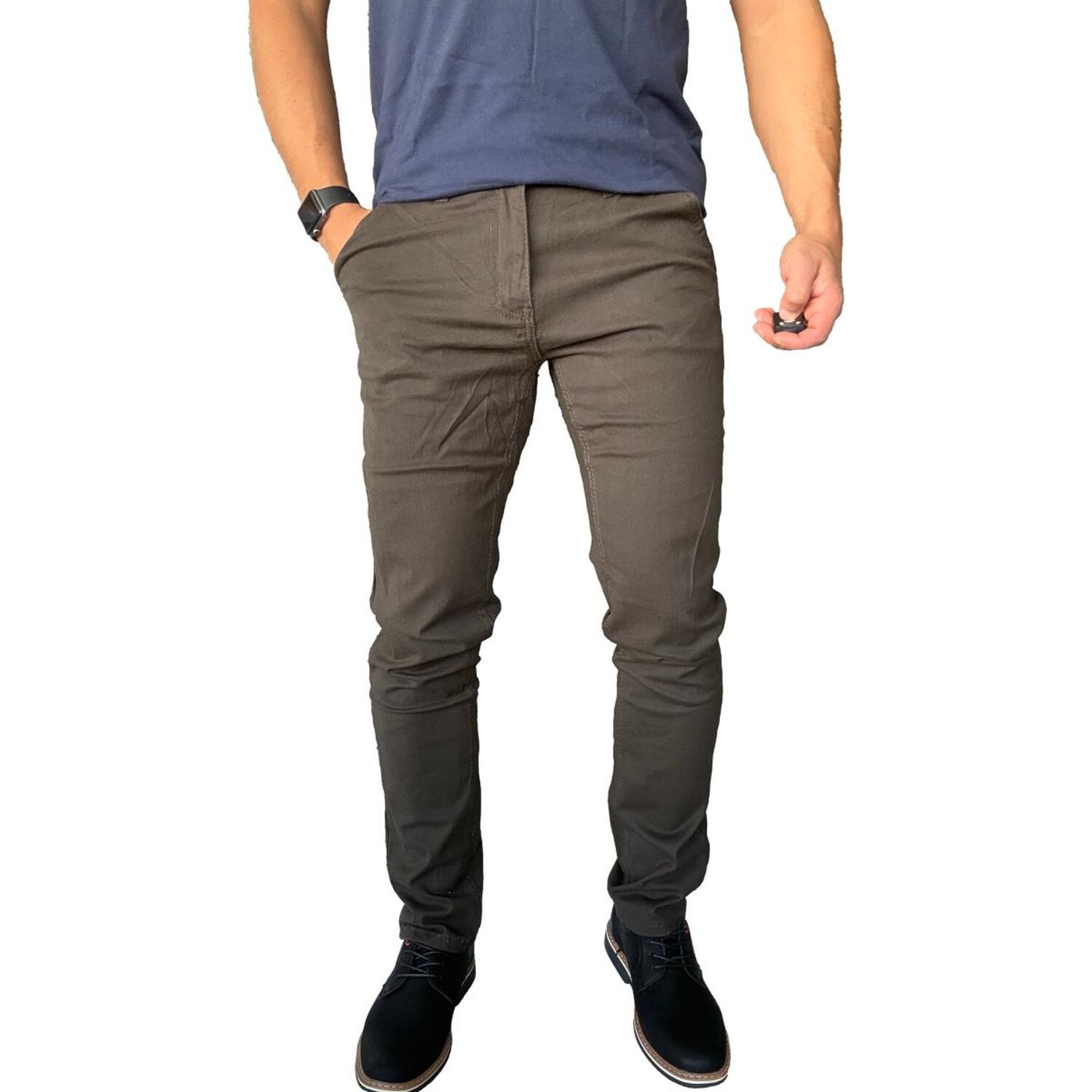 Pantal&oacute;n Tela Elasticado Slim Fit Bolsillo Argentino image number 21.0
