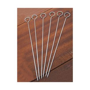 Set 6 Brochetas Metal 30cm Para Horno O Parrilla