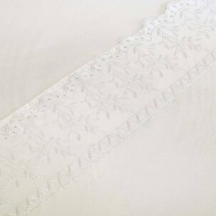 Sabana Andes Microfibra Broderie Crudo 1.5 Plaza