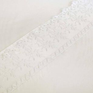 Sabana Andes Microfibra Broderie Crudo 1.5 Plaza