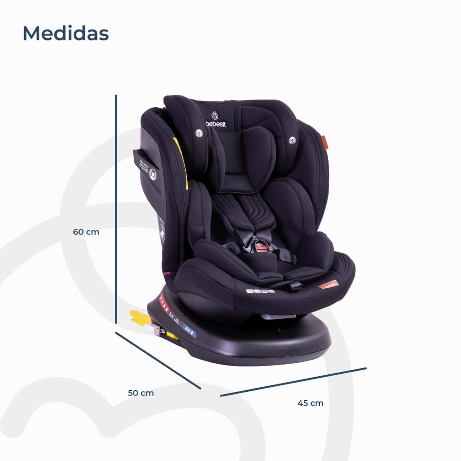 Silla De Auto Bebesit Convertible Isofix Supra 360&ordm; Premium Negro image number 7.0