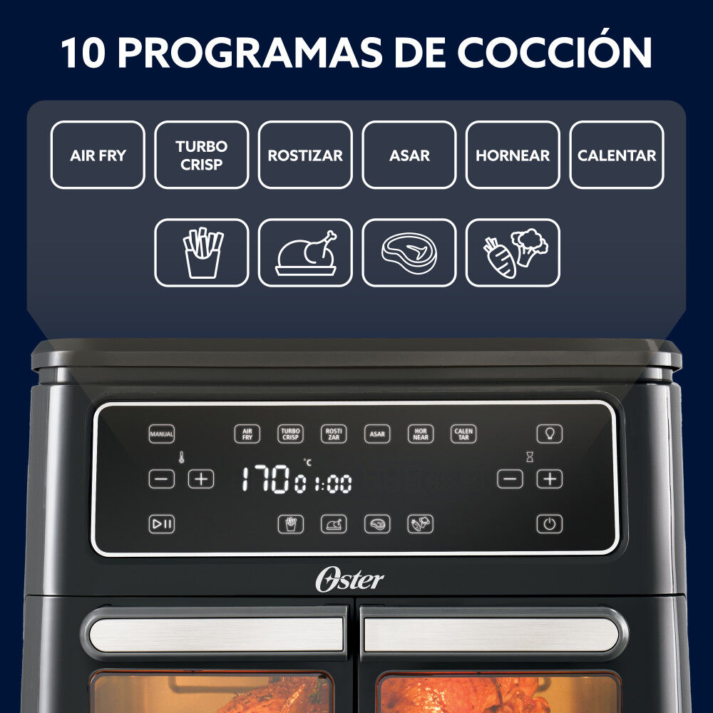Freidora De Aire Oster Flex 2 Zonas 11 Lt Diamondforce image number 3.0