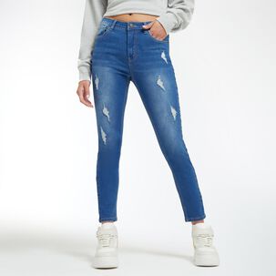Jeans Rotura Tiro Medio Super Skinny Mujer Freedom
