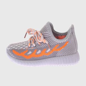 Zapatilla Kids Gris Naranjo Bbo Art. E20854greyorange