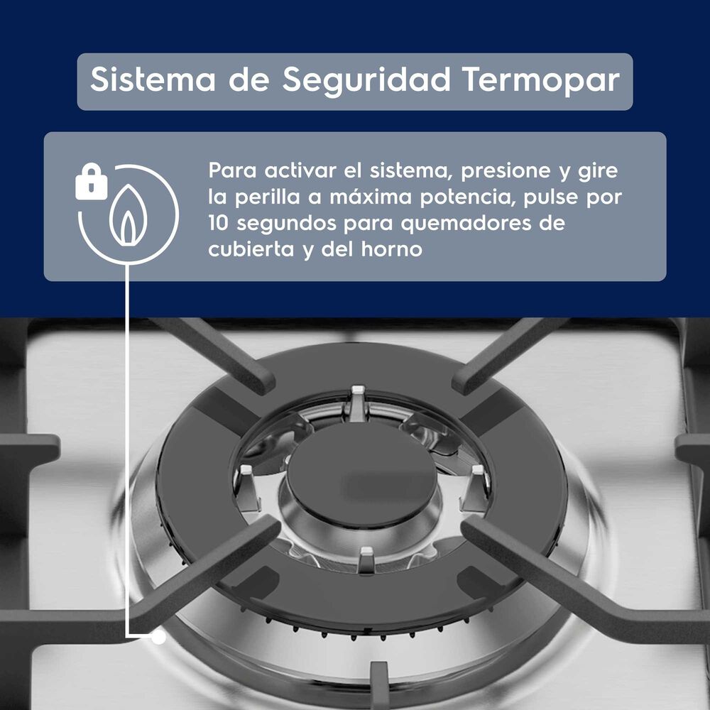 Cocina A Gas 4 Platos Doble Horno Triple Llama 56dxa Inox image number 6.0