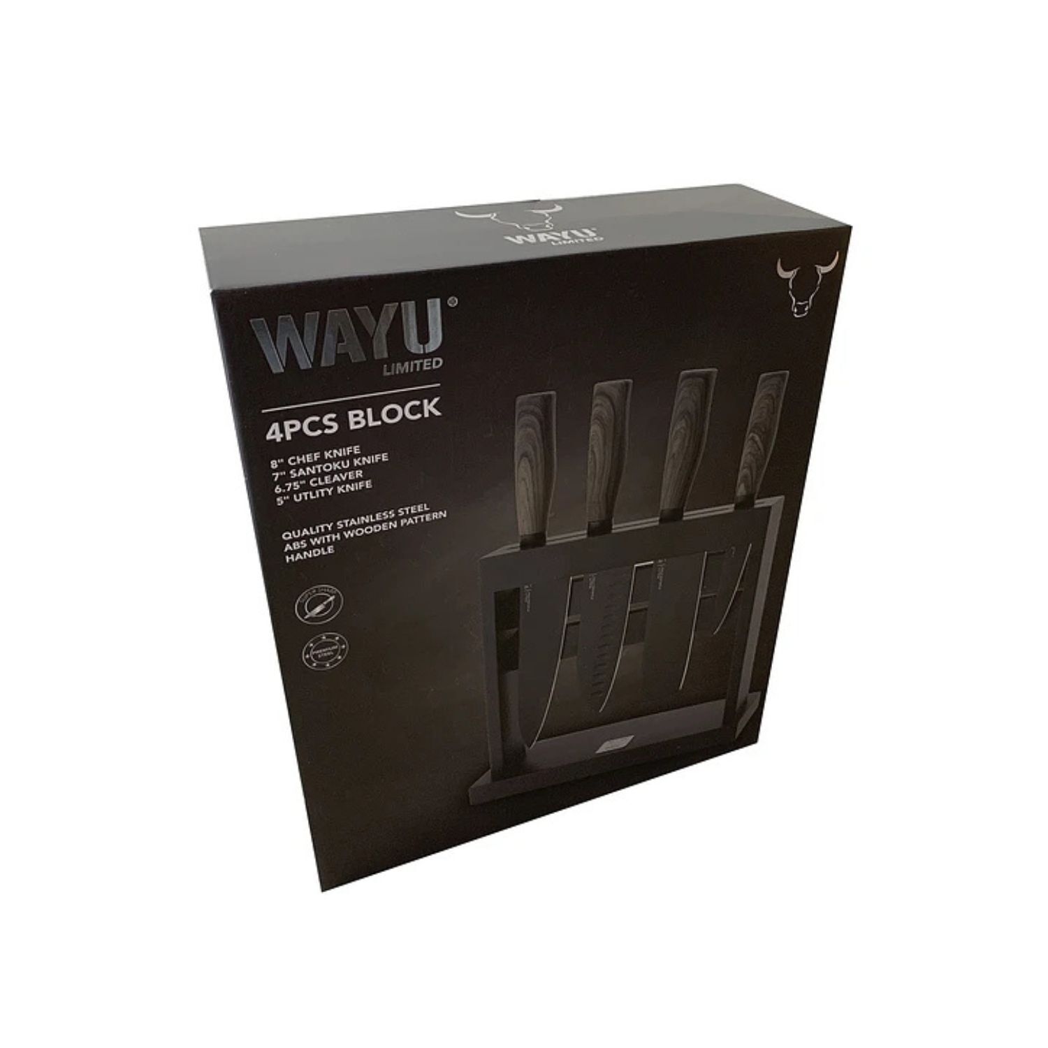 Conjunto De Cuchillos Acero Taco 4 Pcs Wayu Negro image number 3.0