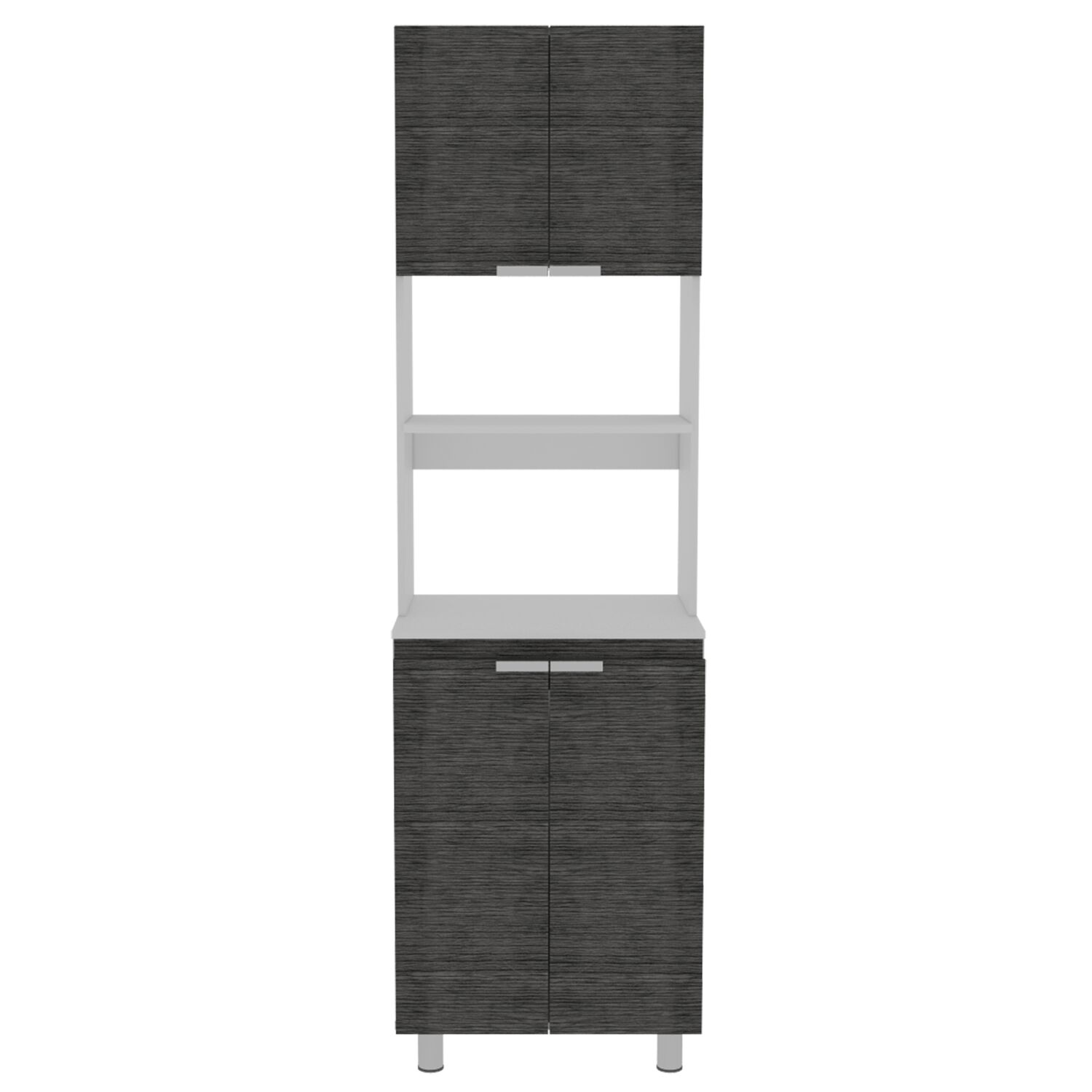 Mueble Microondas 4 Puertas Fm-005g Gris Y Blanco image number 3.0