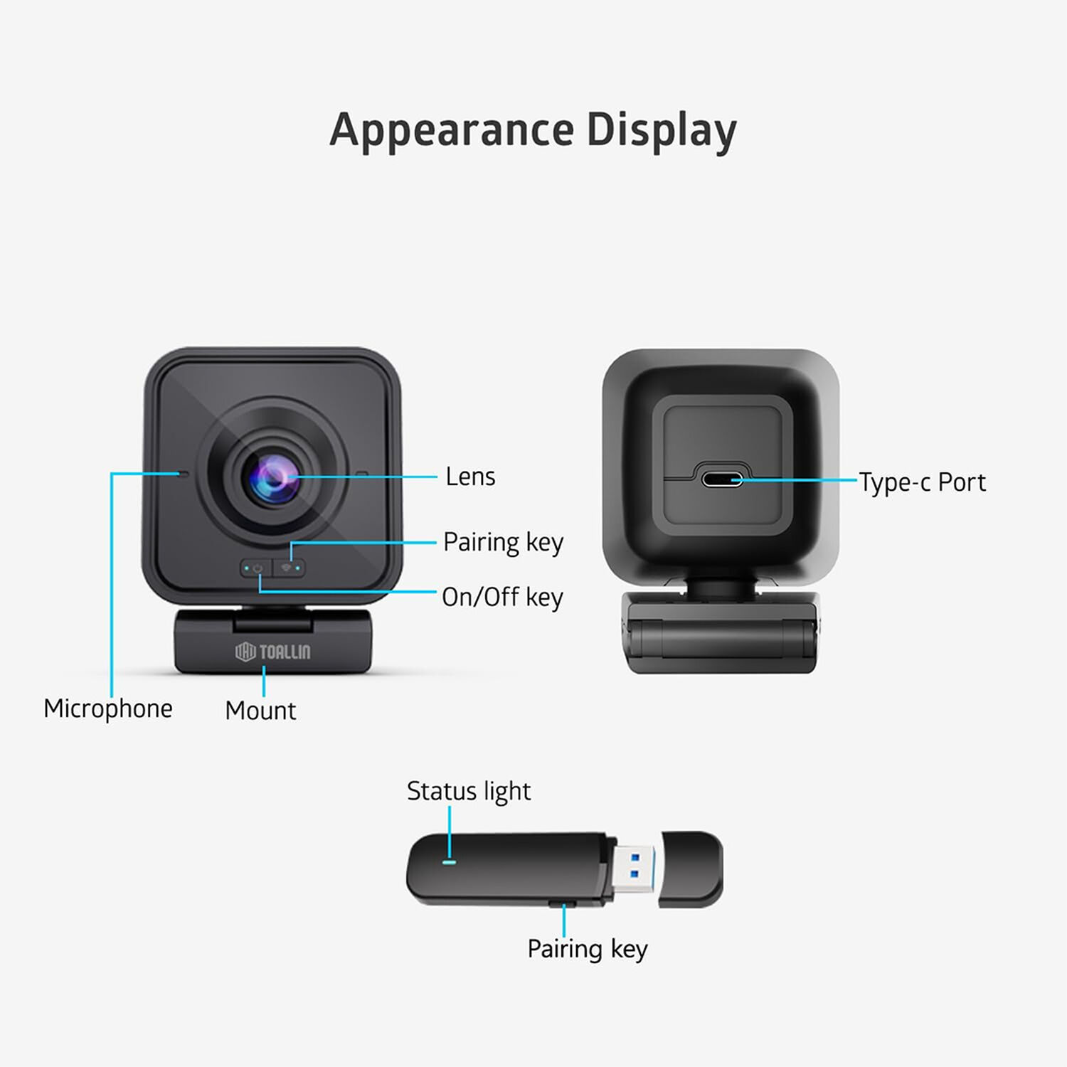 Webcam Inal&aacute;mbrica Hd 1080p Con Micr&oacute;fono Y Cancelaci&oacute;n De Ruido image number 1.0