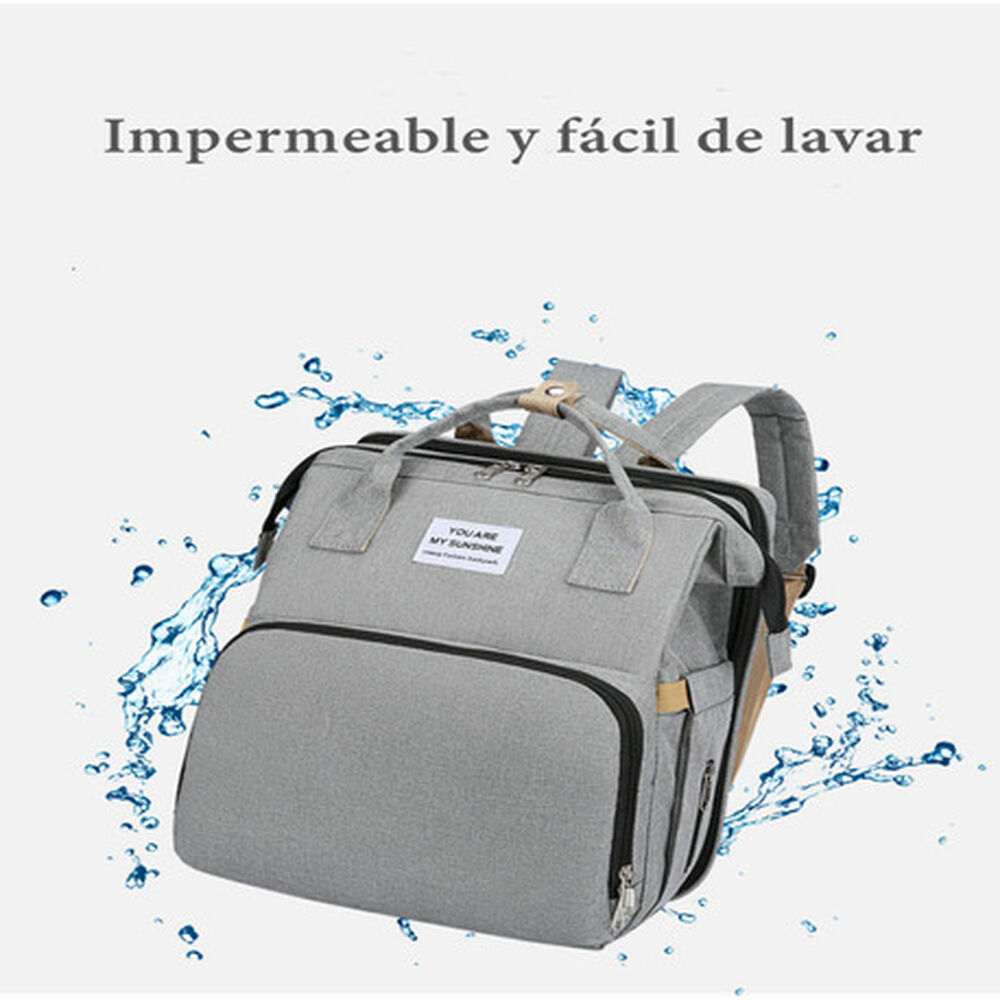 Mochila Maternal 3 En 1 Con Cunita Lubabycas Negra image number 2.0