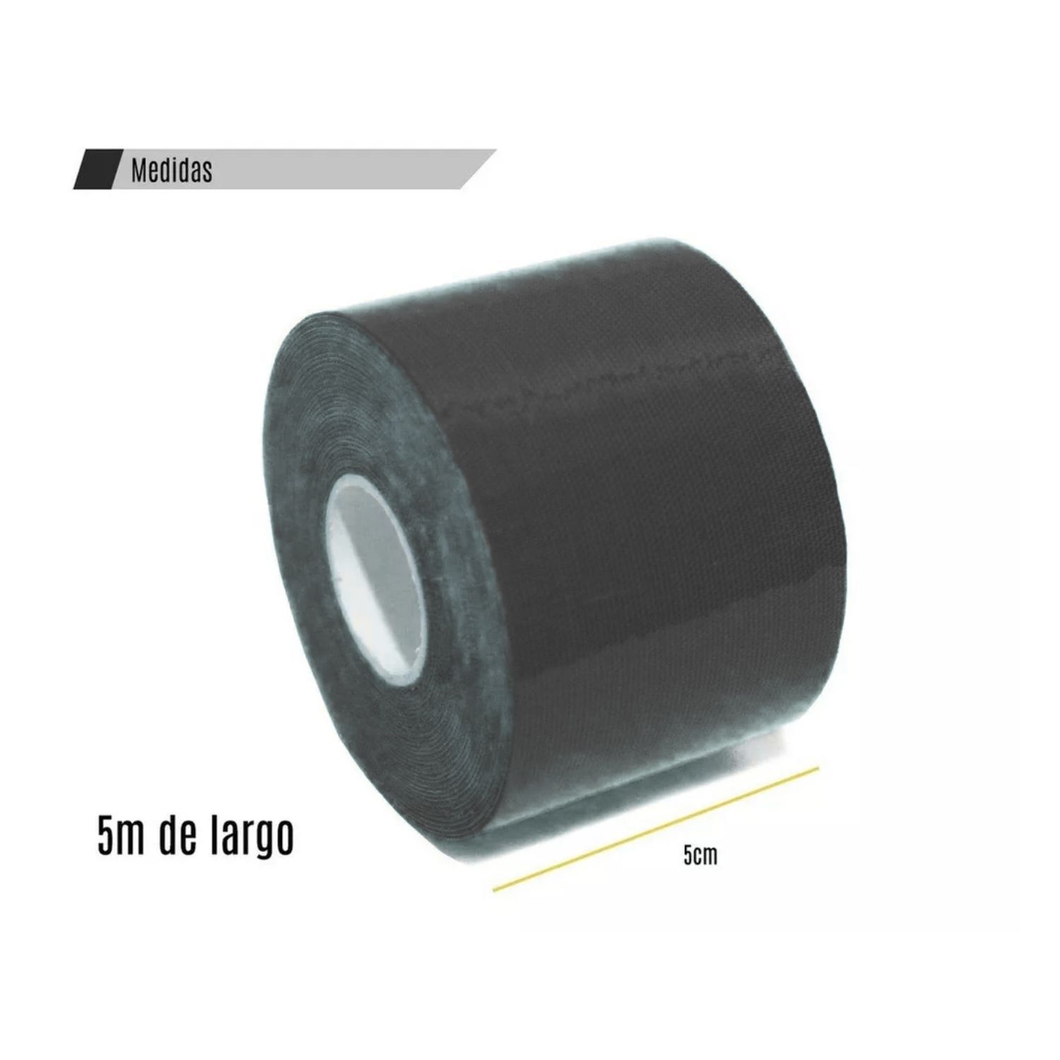 Bandas Kinesiol&oacute;gicas 5cm X 5 Metros Color Negro 500cm image number 3.0