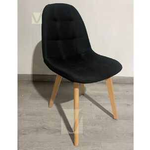 Pack 4 Silla Capiton&eacute; Lino N&oacute;rdica Con Patas De Madera Haya