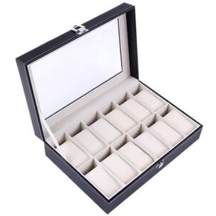 Estuche Organizador De Relojes Y Joyas Con 12 Espacios