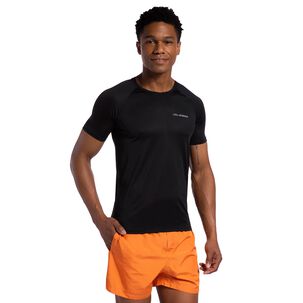 Polera Runner Manga Corta Negra Hombre