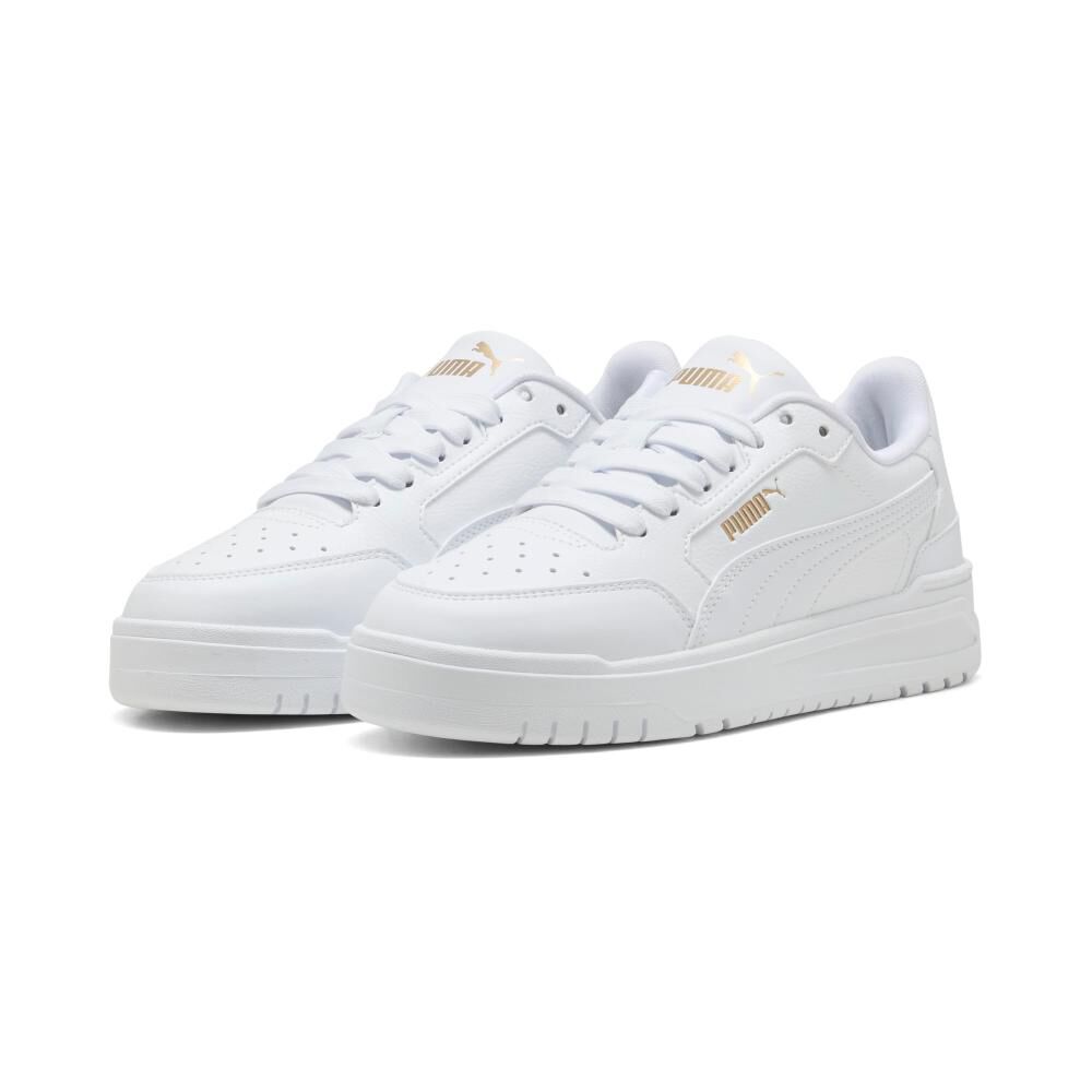 Zapatilla Urbana Unisex Puma Shuffle Downtown Lo Jr White- White- Gold image number 0.0
