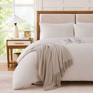 Cubrecama Queen Nautica Home Reversible Beige + Fundas