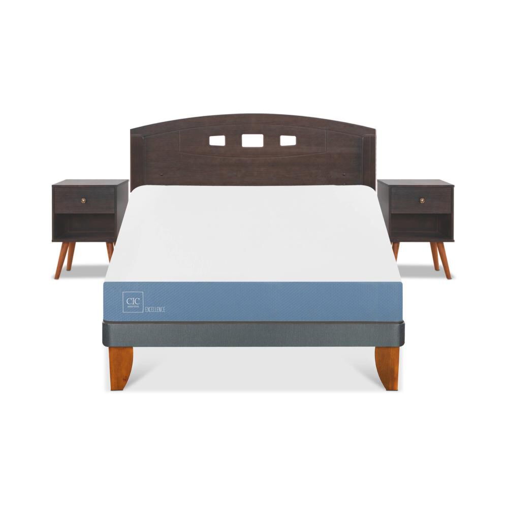 Cama Europea Cic Excellence / 2 Plazas / Base Normal + Set De Maderas image number 0.0