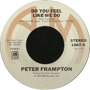 Peter Framtom - Do You Feel Like We Do | 7" Single Vinilo Usado