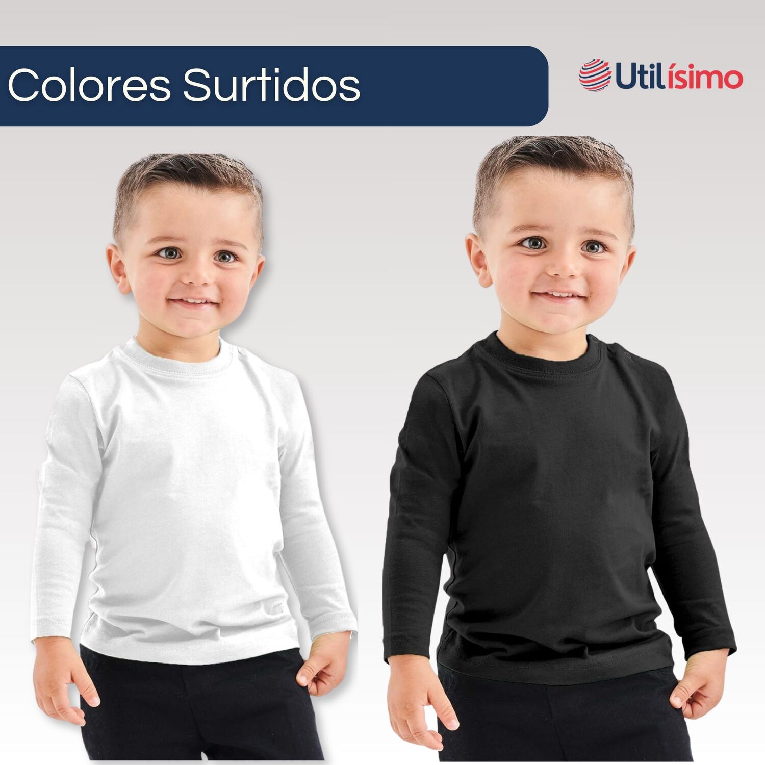 Pack 3 Camisetas Poleras Polar De Ni&ntilde;o Manga Larga Primera Capa image number 1.0