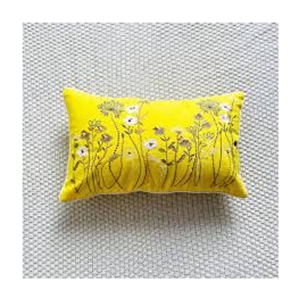 Set De 2 Cojines Flores Bordadas Punto - Amarillo image number 5.0