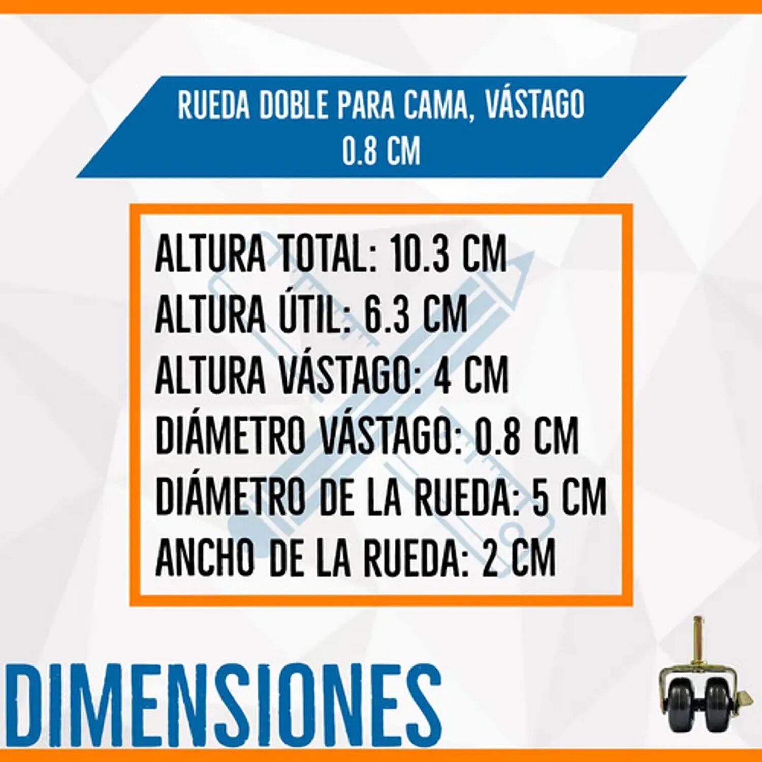 Rueda Doble Para Camas Cic - Flex, Ideal Para Piso Flotante image number 2.0