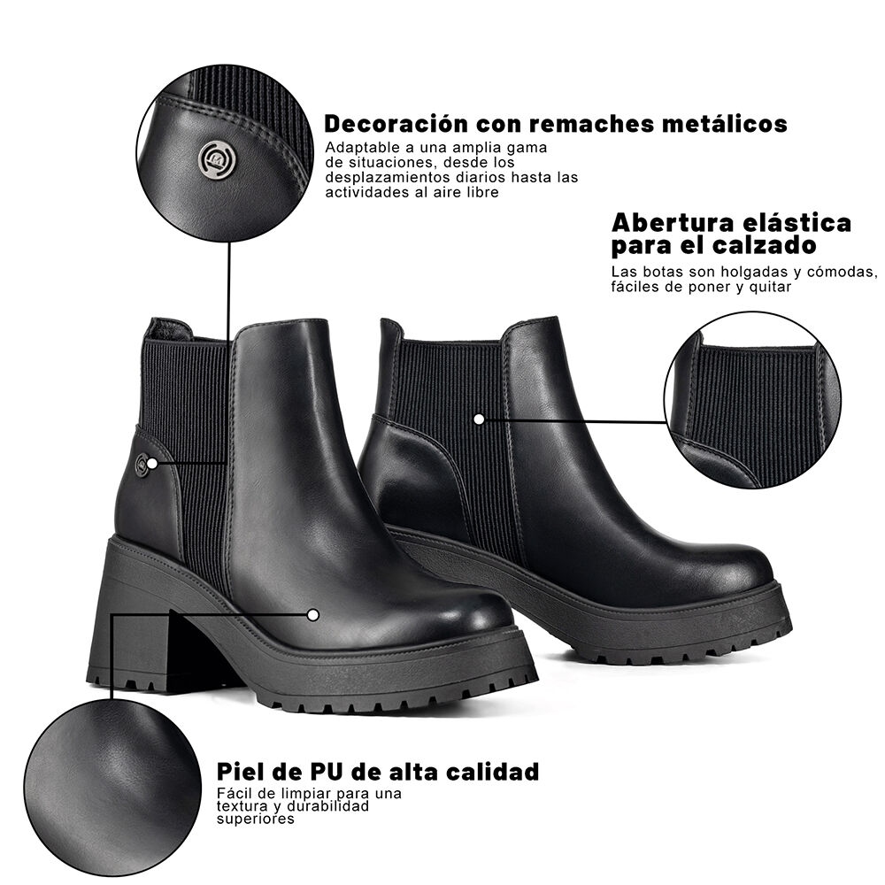 Botin Mujer Casual Eco Cuero Con Felpa Vintage Weide Czy612 image number 7.0