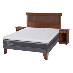 Cama Europea Cic Ortopedic / 2 Plazas / Base Normal + Set De Maderas