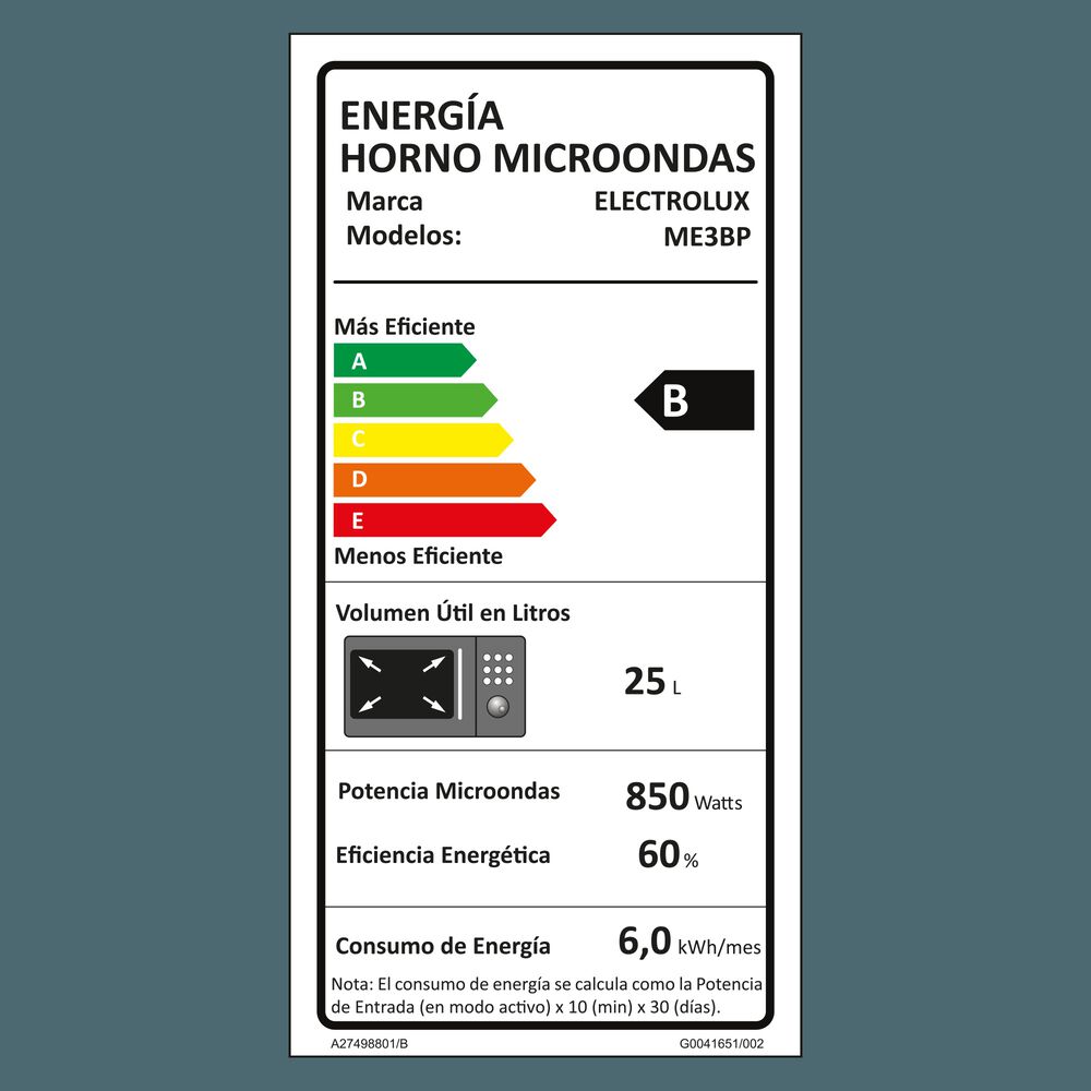 Microondas Empotrable 32 Litros Digital Grill Me3bp Negro image number 12.0