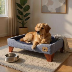 Cama De Mascotas - Talla L Extra (90x70 Cm) / Patas De Madera 11 Cm