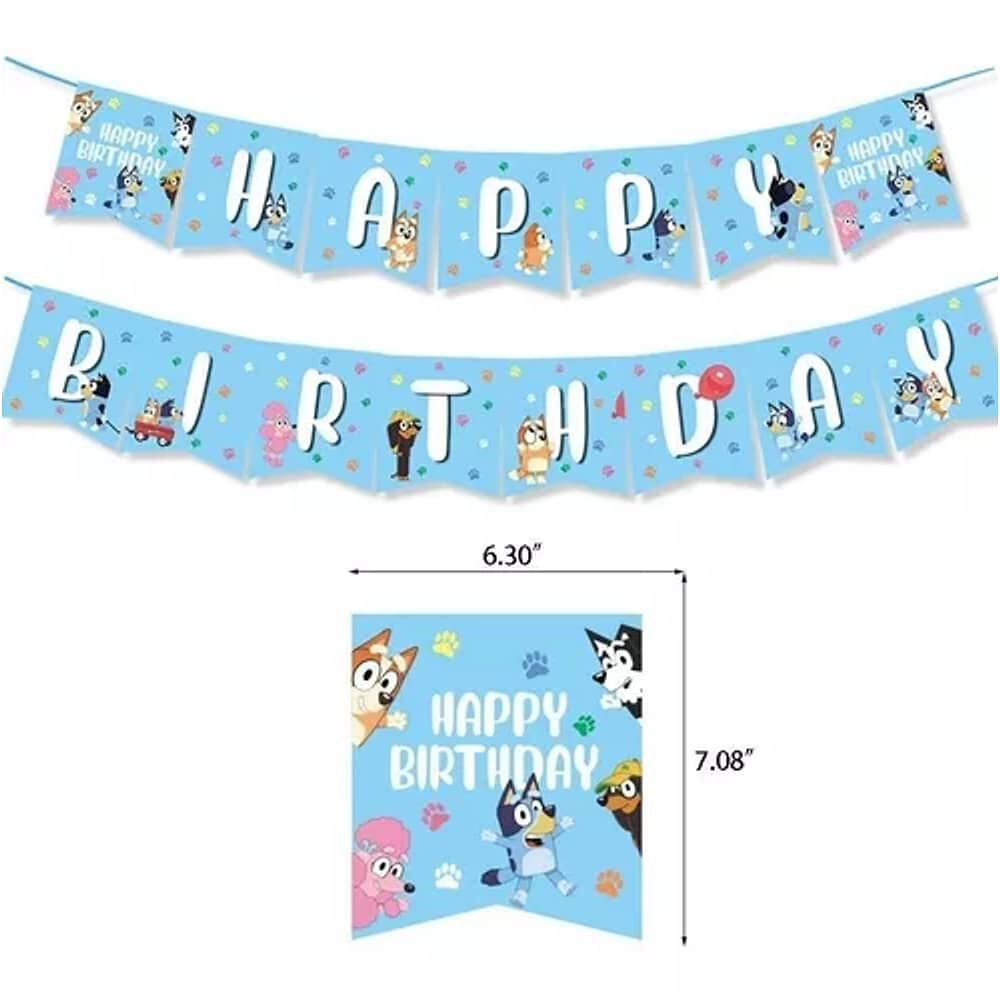 Pack Cumplea&ntilde;os Bluey Globos Toppers Cinta, Cotillon Y Mas image number 1.0