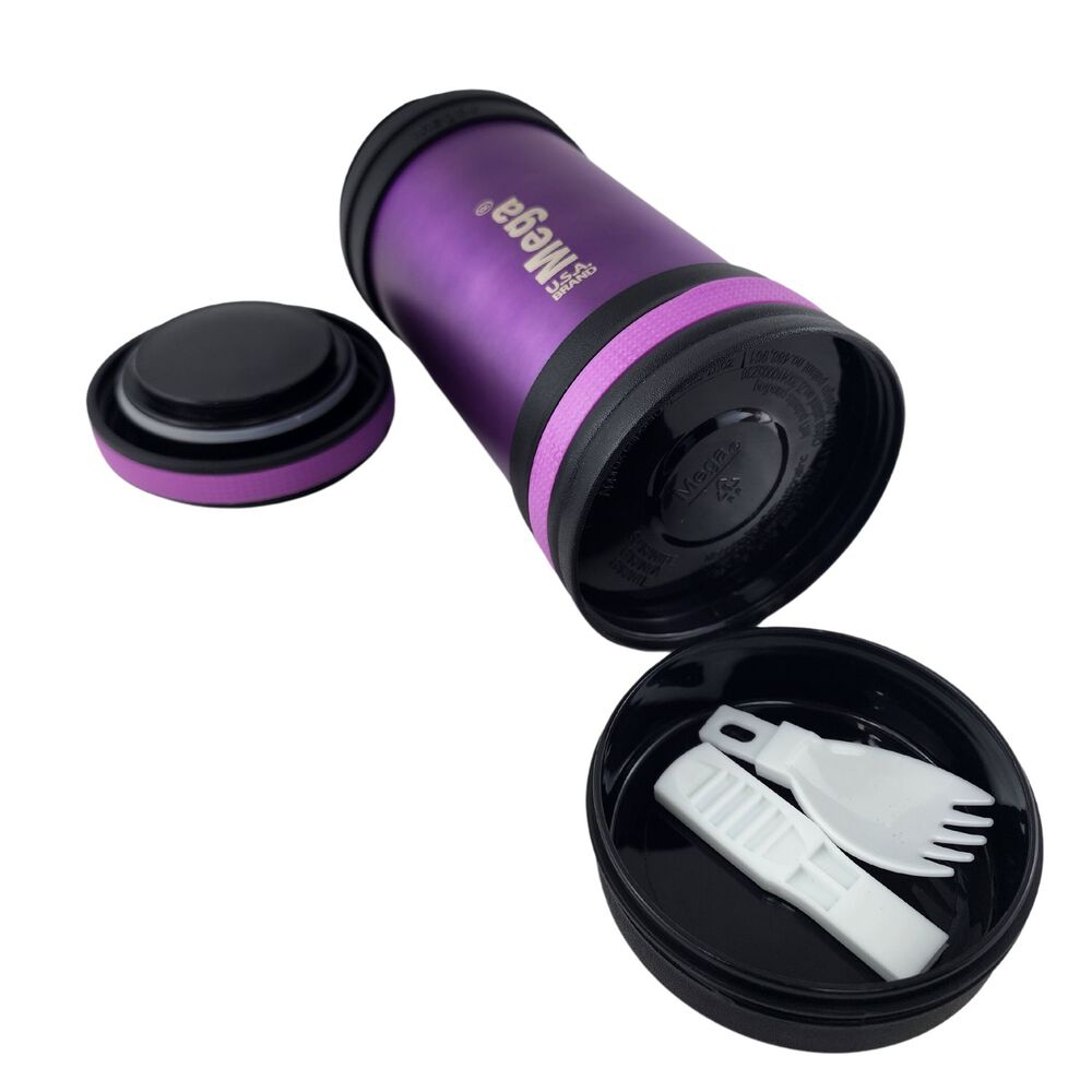 Termo Mega Maxx 600ml Comidas Metalico Acero Inoxidable Morado image number 5.0