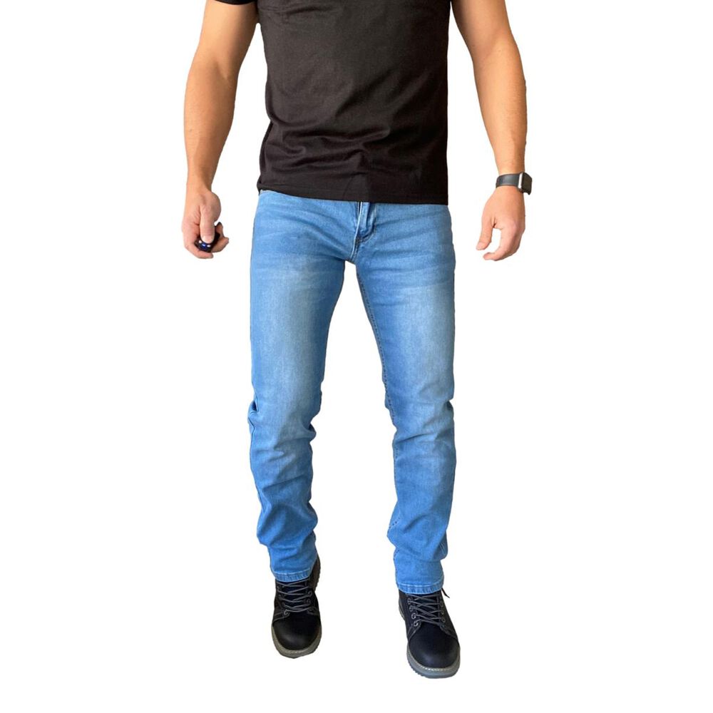 Pantalón Jeans Straight Fit Azul Claro image number 0.0